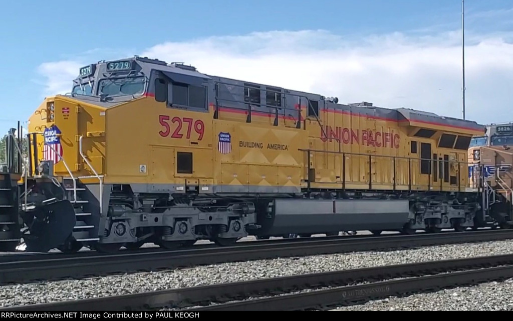 UP 5279 A Repainted C45ACCTE Locomotive in the Late Afternoon As She Departs The UP Ogden Utah Yard.